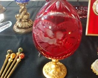 Faberge Cupid Crystal Egg