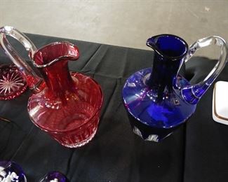 Faberge Pitchers Ruby and Cobalt