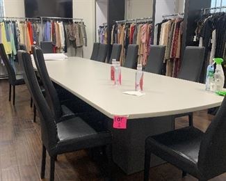 Lot 1: Conference room table and chairs 