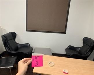 Lot 3- leather chairs, desks