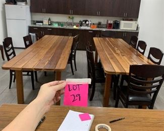 Lot 29: dining tables, chairs