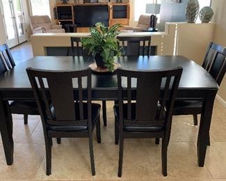 Ashley Dining Table w Leaf, 6 Chairs and 2 Matching Bar Stools