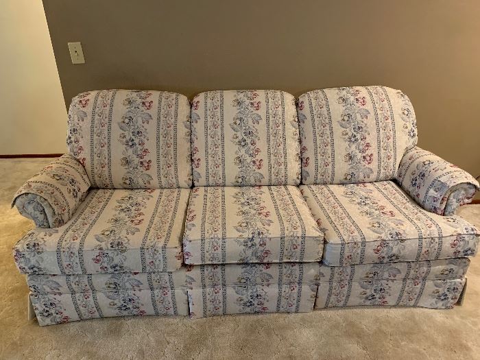Very comfortable sofa - mint condition  and has a coordinating chair and ottoman.