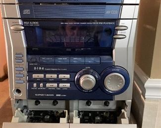 AIWA CD, 8 track stereo system.  2 speakers included
