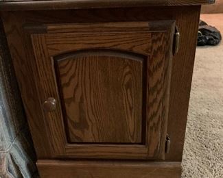Oak end table with storage - matches coffee table