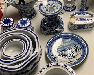 Great collection of delft colored items