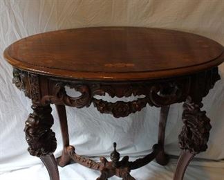 Heavily Carved Antique Table 