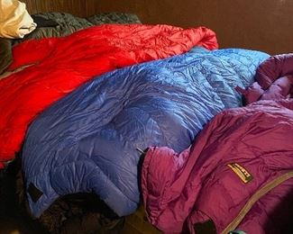 most are down filled sleeping bags, LL Bean and Cabellas