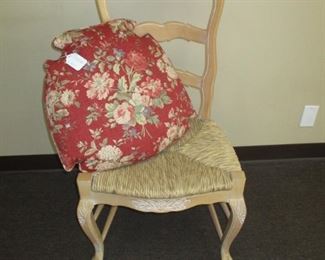 Whitewash Country French Side Chair w/ Rush Seat $45