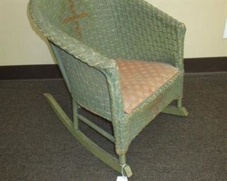 Vintage Childs Wicker Rocker $35