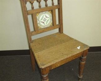 Victorian Oak Chair w/ Tile