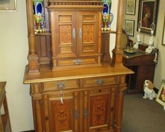 Marquetry Inlaid Continental Cabinet