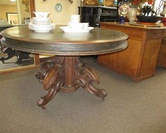 Brooks Walnut Renaissance Revival Dining Table