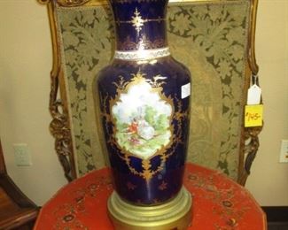 Cobalt Sevres Style Table Lamp
