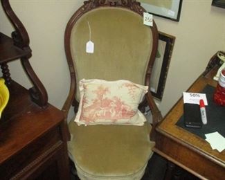 Victorian Parlor Chair w/ Monogram
