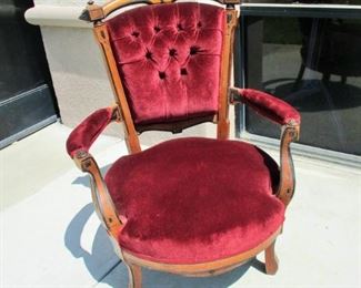 Ebonized Trimmed Renaissance Revival Arm Chair