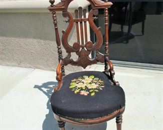 Lyre Back Victorian Slipper Chair