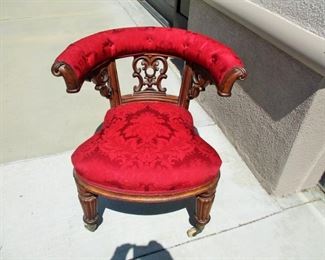 Carved Victorian Tub Chair