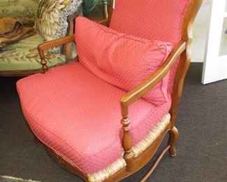 Country French Bergere Chair w/ Rush Seat