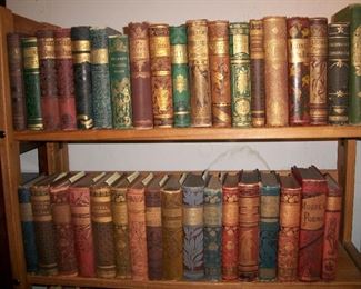 Large selection of beautiful late 19th century Victorian bindings including classics and novels