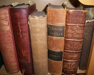 Many Civil War books, including from 1860s