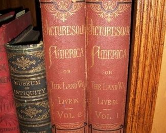 Museum of Antiquity and 2 Vol Picturesque America (amazing engravings)