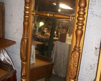 Beautiful large antique beveled mirror 59"x 26"