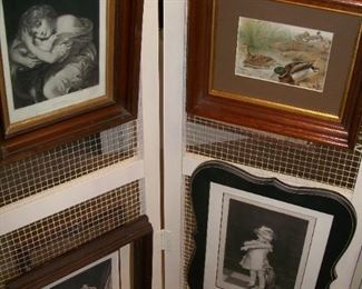 19th century engravings and chromolithographs in antique frames