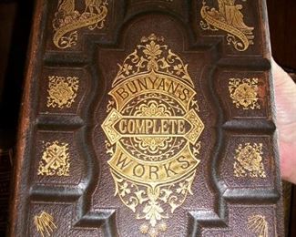 1860s  BUNYAN'S Complete Works, beautiful tooled leather binding