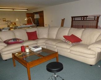 Nice off-white leather sectional
