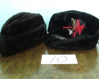 Pair ladies vintage winter hats