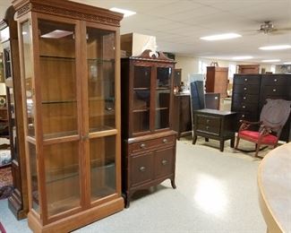 Stickley Lighted Curio (SOLD), China Cabinet, Tall Chest, Night Stand (SOLD)