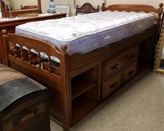 Twin Captains Bed w/ Mattress