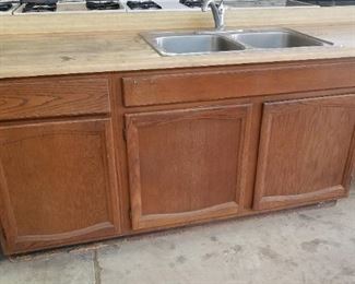 Kitchen Base Cabinet w/ double sink & faucet