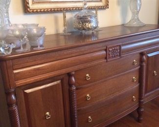 Beautiful sideboard/buffet matches one of the many china cabinets in the sale....look at the medallion in the middle!