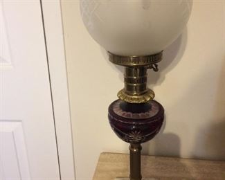 Another nice antique lamp that is electrified.