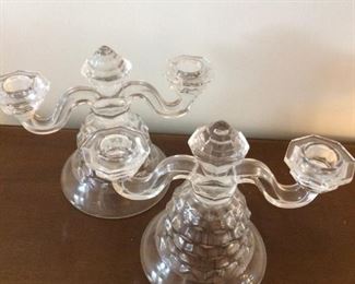 Rare Fostoria candlesticks... bell shaped
