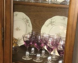 8 Pink Goblets -- 50.00                                                                               8 Pink Wines -- 30.00                                                                                   8 Pink Salad Plates -- 30.00