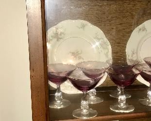 8 Pink Goblets -- 60.00                                                                              8 Pink Sherbets -- 40.00                                                                            