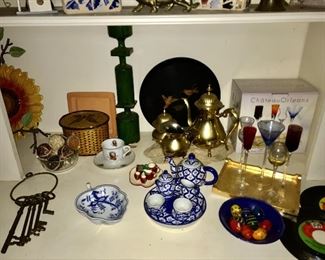 Cordial Set -- 10.00                                                                                    Brass Tea Set -- 20.00