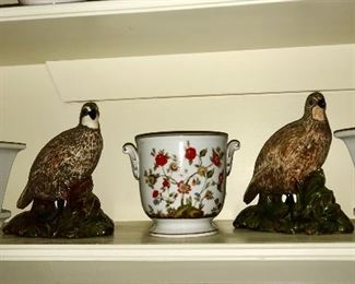 Flower Pots -- 5.00 each                                                                              Pair Ceramic Quails -- 10.00