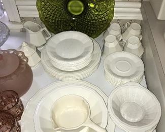 Pfaltzraff Dinnerware -- 40.00 for all                                               Avocado Green Platter -- 10.00