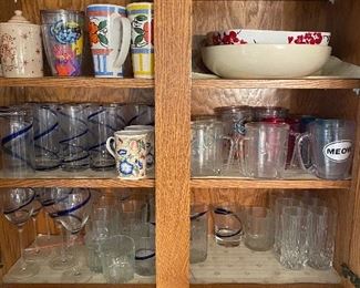 Glassware, coffee cups, serving dishes