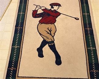 Golfer entry rug