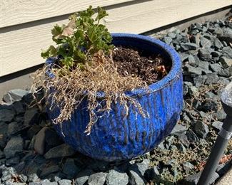 Another blue outdoor planter