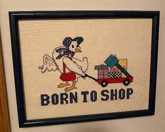 Born to Shop needlepoint