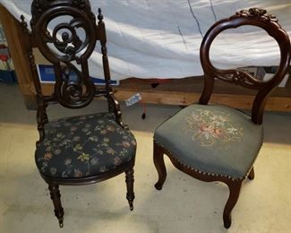 $20 ea.  Decorative Antique Chairs.  SOLD-chair on Right