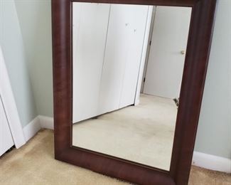  $50 Antique Mahogany Mirror, slight silver damage on right side in picture .  24" x 30  "
