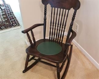 $35, Vintage Rocking chair with Leather seat 