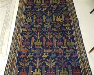 $ 75    "War"  wool rug,  41" x 76"